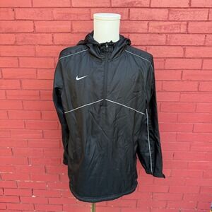 Y2K Nike Black Hooded Half Zip Pullover Jacket Mens Size XS Streetwear Athletic